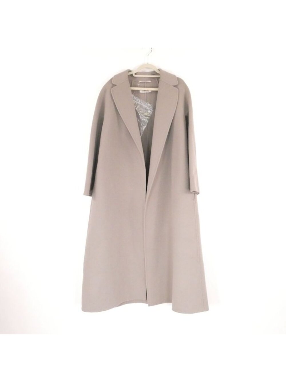 Max Mara Smaxmara S Esturia Long Coat Wool 100% Greige Cucito Mano 38